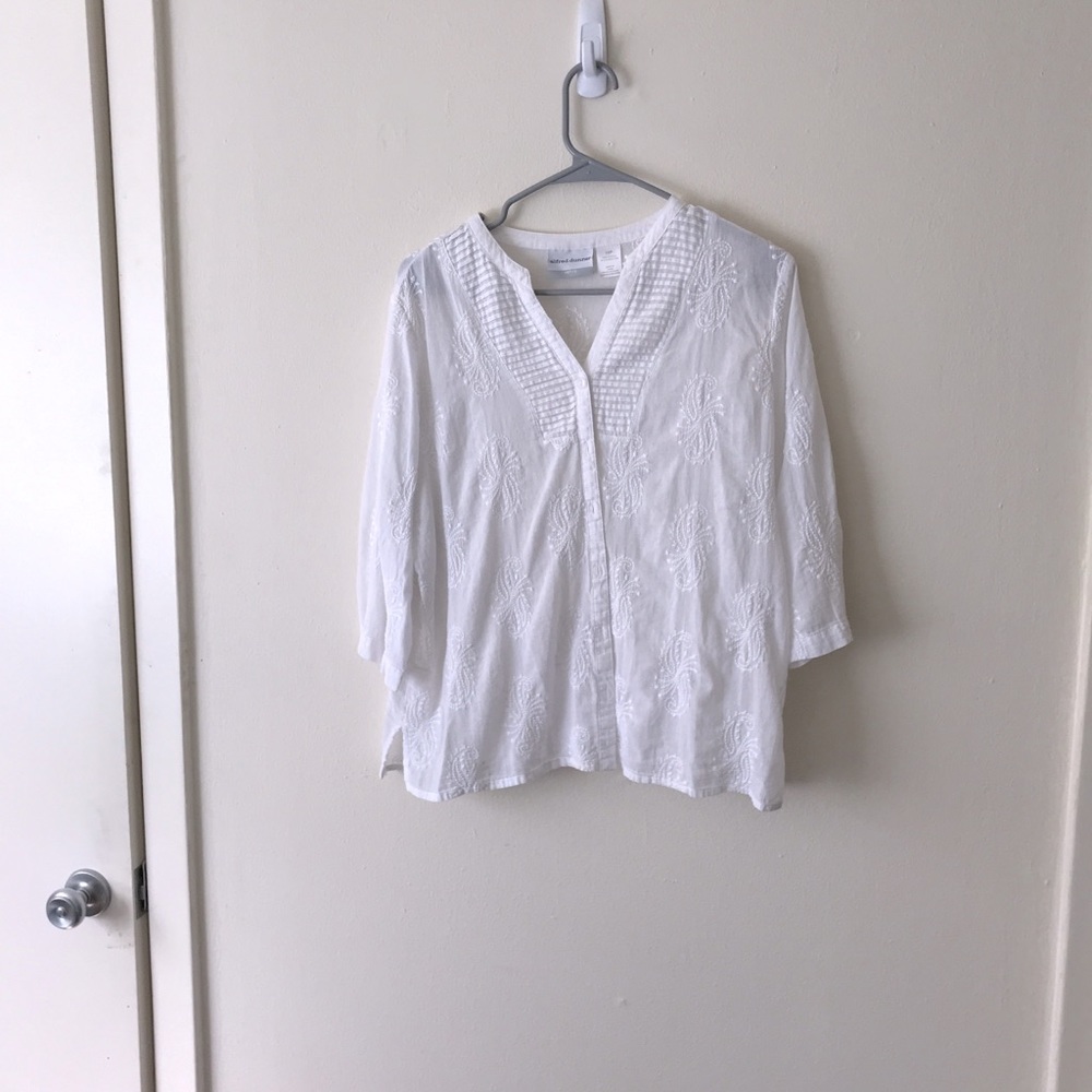 White Alfred Dunner button down